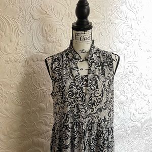 Maeve sleeveless dress black and white